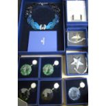 Swarovski Art Deco style necklace and a collection of eight various glass and other Swarovski