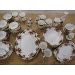 Collection of Royal Albert Old Country Roses tableware incl. soup and other bowls, coffee mugs,