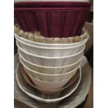 Eleven pleated cotton and other standard lamp shades (2 boxes) estimate