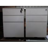 Pair of small three drawer filing cabinets, H60cm D52cm W39cm