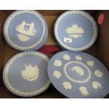 Collection of Wedgwood blue jasper Christmas plates, 1969-1980 & 1985-88, similar 10th anniversary