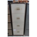 Pair of metal four drawer filing cabinets 132cm x 47cm x 63cm