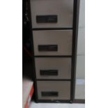 Single four drawer metal filing cabinet, H132cm W47cm D62cm