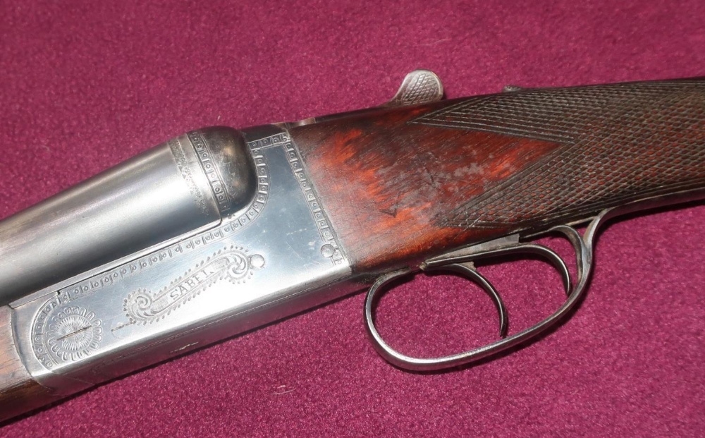 Sebel 12 bore side by side ejector shotgun with 27" barrels, choke IC 1/4, with 14 & 3/4 straight - Image 2 of 2