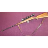 CZ Brno MOD 2-E .22 bolt action rifle with 10 shot box magazine, barrel screw cut for sound