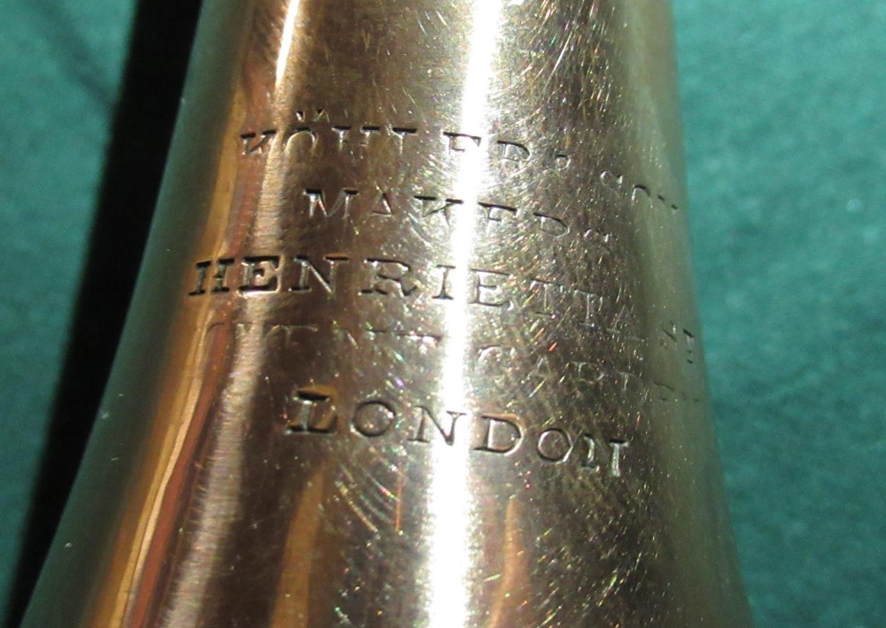 Copper and brass hunting horn by Kohler & son Henrietta Street, Covent Garden, London - Image 2 of 2