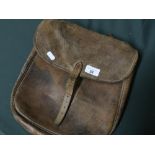 Late 19th C leather saddle bag