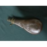 Early 19th C copper powder flask by James Dickson & Sons of Sheffield