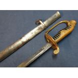 Circa 1940's Japanese military officers sword with 28 1/2 inch slightly curved single fullered
