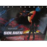 Cinema foyer poster "Soldier" Warner Bros picture starring Kurt Russell, 102cm x 77cm