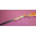 Lanber 12 bore over & under ejector shotgun with 26 inch barrels, choke 1/2 & 1/4, with single
