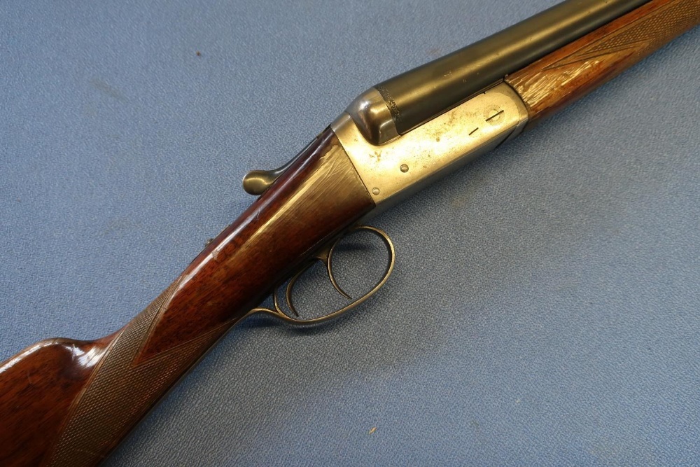 Spanish Master 12 bore side by side ejector shotgun with 27 1/2 inch barrels and 14 1/2 inch