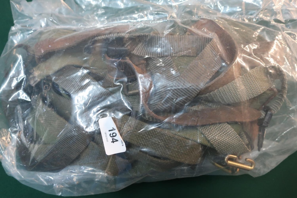 Selection of assorted webbing rifle type slings, straps etc