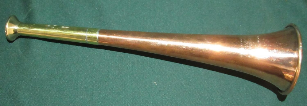 Copper and brass hunting horn by Kohler & son Henrietta Street, Covent Garden, London