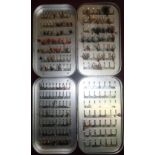 Two alloy fly tins with a selection of various assorted flies (2)