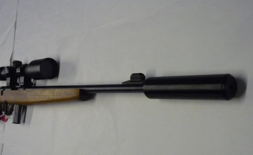 Magtech 8122 bolt action .22 rifle fitted with sound moderator and Leapers 6x42 scope, serial no. - Image 3 of 5