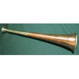 Copper and silver plated hunting horn L25cm