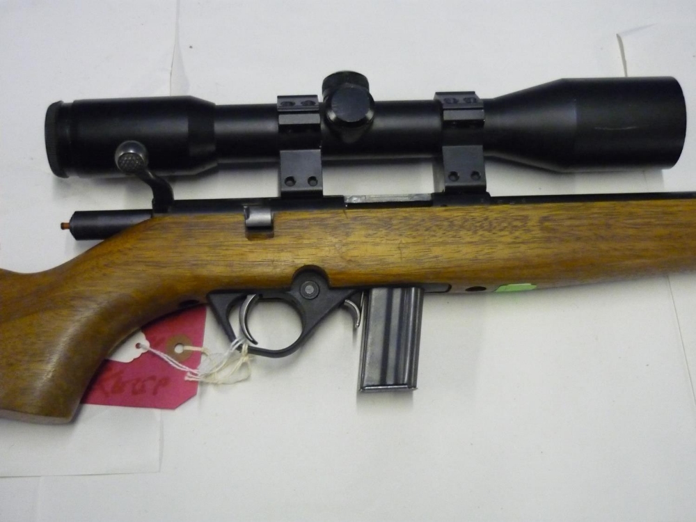 Magtech 8122 bolt action .22 rifle fitted with sound moderator and Leapers 6x42 scope, serial no. - Image 2 of 5