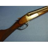 Denton & Kennell 12 bore side by side shotgun with 26 3/4 inch barrels and 14 5/8 inch straight
