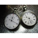 Elgin silveroid cased open faced keyless pocket watch, gilt full plate movement stamped Elgin Nat'