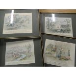 Set of nine colour prints relating to the gold rush in Australia "A Native Sepulchre, or