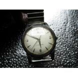 Late 1950s Omega Seamaster automatic wristwatch, silvered dial with applied Arabic numerals, 3,6,9,