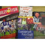 Collection of football related hard and soft back books