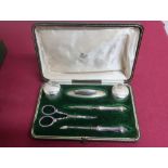 Cased Mappin & Webb silver manicure set, Birmingham 1914