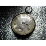 Richard Elliot, Mexbro' silver open face pocket watch silver engine turned dial with applied gold