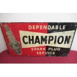 Champion Spark Plug Service tin sign, numbered 62/1/D3, 59cm x 33cm