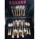 20th C kings pattern canteen of cutlery, and a cased Sheffield gold plated canteen of cutlery