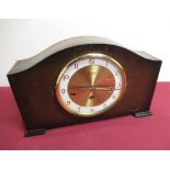 20th C Bentima oak cased mantel clock, three train Westminster chiming movement with floating