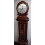William Rust Hull, Early 19th C inlaid mahogany drum head long case clock, circular signed
