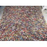 Indian hand woven multi coloured woolen rug, 154cm x 244cm