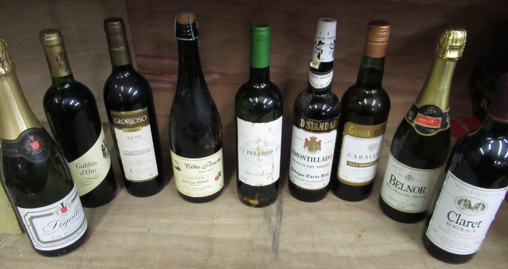 Mixed Alcohol including Louis Bernard Champagne, five various red wines, Sherry, Cider etc various