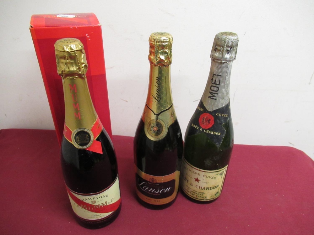 Moet & Chandon Premiere Cuvee Finest Extra Quality Champagne, no proof or contents, G.H.Mumm