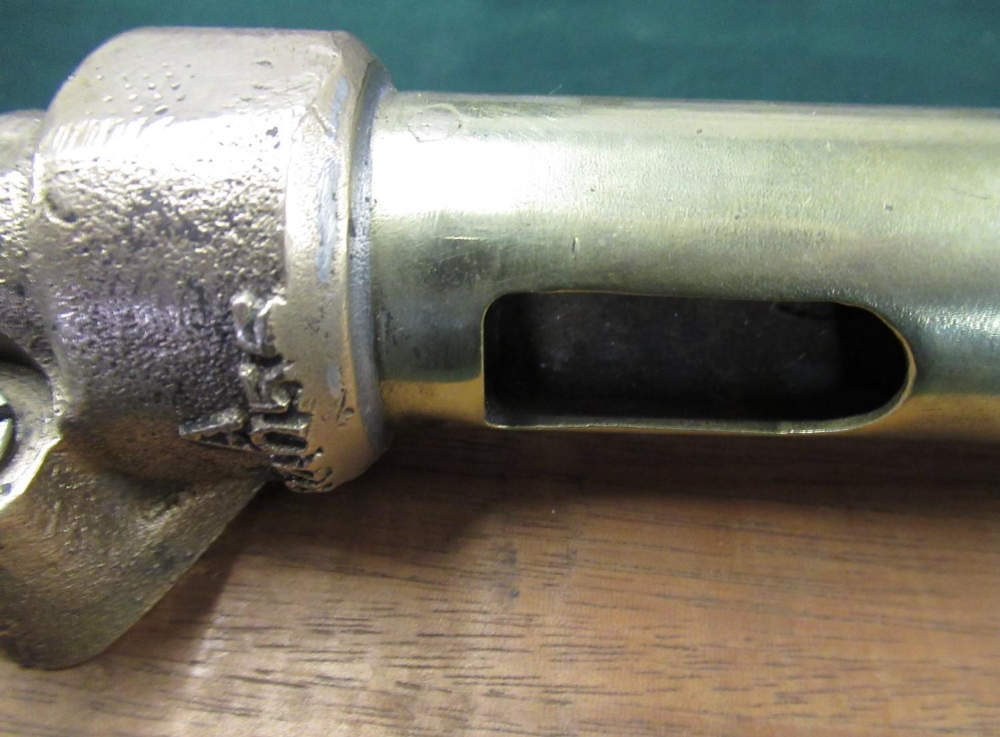 Brass steam locomotive whistle on wooden mount stamped 84055 - Image 2 of 2
