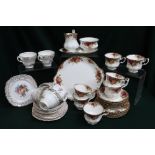 Royal Albert "Old Country Roses" part tea service and a part tea service with floral decoration