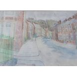 Charles "Charlie" Henry Rogers (b.1930): "Down Westbourne Avenue, Gateshead", watercolour, signed