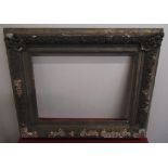 19th C gilt wood and gesso on pine rectangular picture frame, aperture H40cm W55cm (A/F)