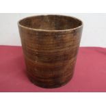 Wooden cylindrical measure stamped Peck, crowned VR 360,
