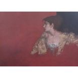Sir William Russell Flint, "Red Background", ltd.ed colour photolithograph, edition of 750