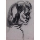 Jean Shepeard (1904 - 1989): Head And Shoulder Portrait Study Of A Young Girl, charcoal, signed with