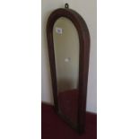 Small arched top mirror in frame H66cm W23cm