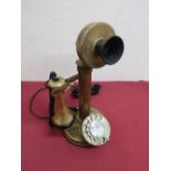 Vintage style brass candlestick telephone