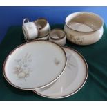Denby "Memories" glazed stoneware dinner and tea service, comprising: six dinner plates, six side