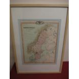 Map of Norway, Sweden and Denmark engraved and published by G.F Cruchley. 81 Fleet St. May 1st