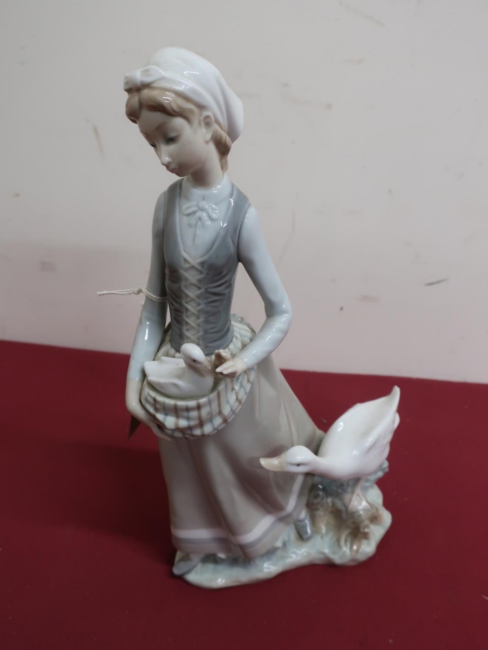 Lladro porcelain figure of a girl with duck and duckling