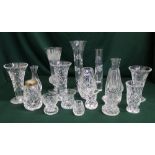 Edinburgh and other Crystal cut and etched small glass vases (17)