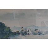 M Tavaris, (20th C): The Gypsy Encampment, watercolour, signed and dated 1961 (65 x 52 cm